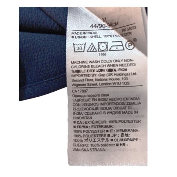 BANANA REPUBLIC Dressy Blouse M Navy Blue Career Office‎ Professional Tie Cuffs - Picture 6 of 8